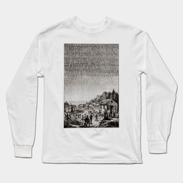 Historical artwork of Leonid meteor shower of 1833 (V700/0074) Long Sleeve T-Shirt by SciencePhoto